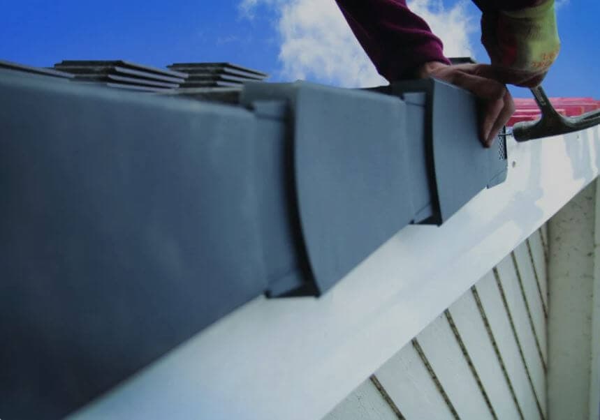 Roofline edge detailing where fascias, soffits and guttering meet